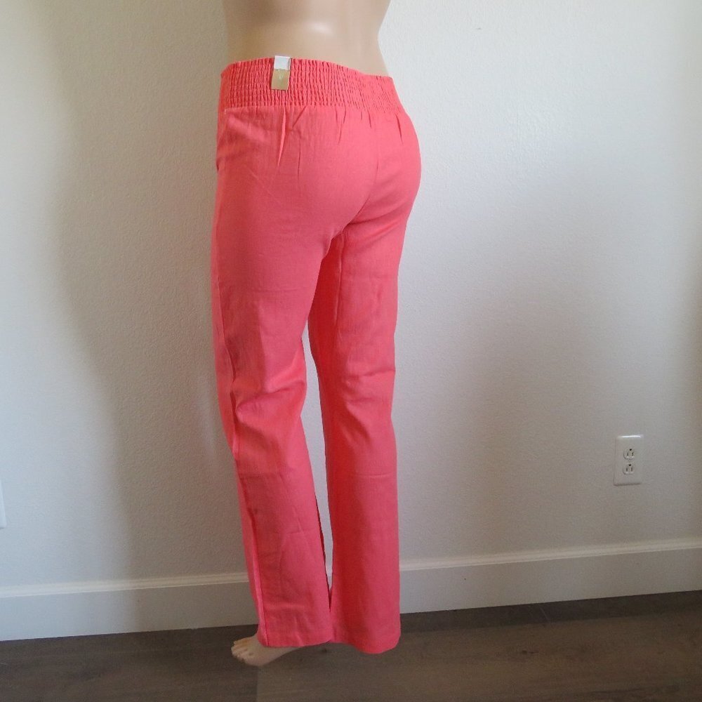 MAURICES Jeans Women's LINEN Pull On Flare Pants Size L Fits Plus Size 14 NWT - Picture 2 of 3